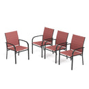 PHI VILLA Patio Textilene Fixed Dining Chairs