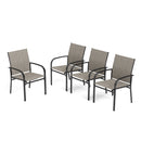 PHI VILLA Patio Textilene Fixed Dining Chairs