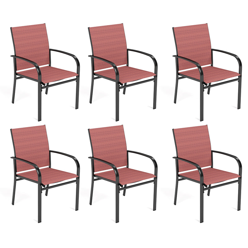 PHI VILLA Patio Textilene Fixed Dining Chairs