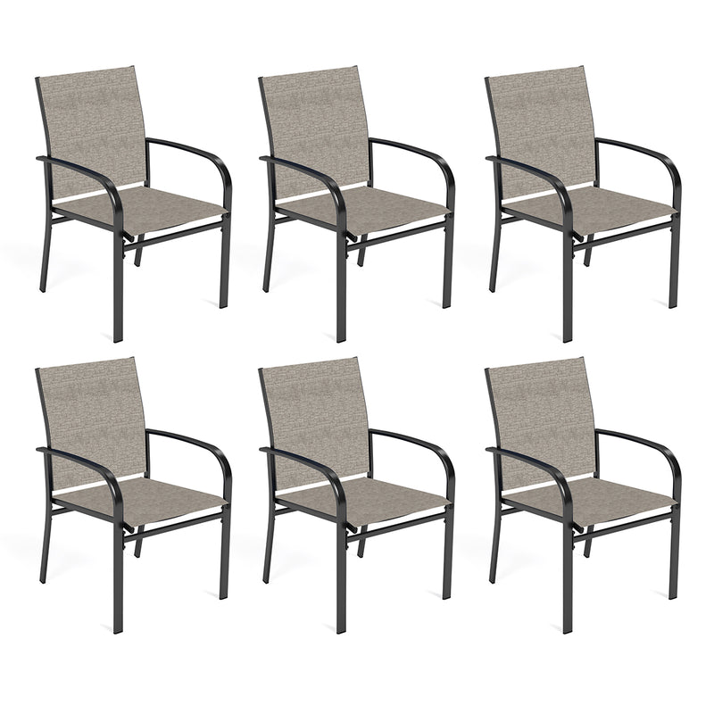 PHI VILLA Patio Textilene Fixed Dining Chairs