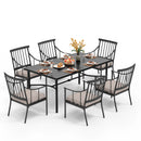 7-Piece Patio Dining Set with Rectangle Table & 6 Fashionable Dining Chairs