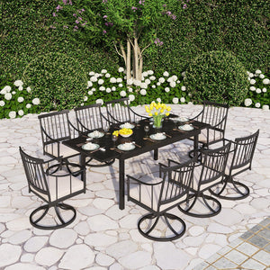 Linea 7-Piece/9-Piece Patio Dining Set with Extendable Table & Swivel Chairs
