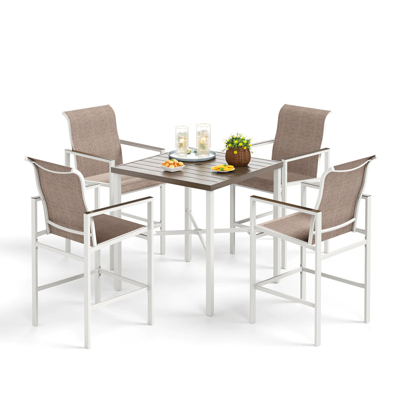 PHI VILLA Outdoor 5-Piece Steel Bar Set