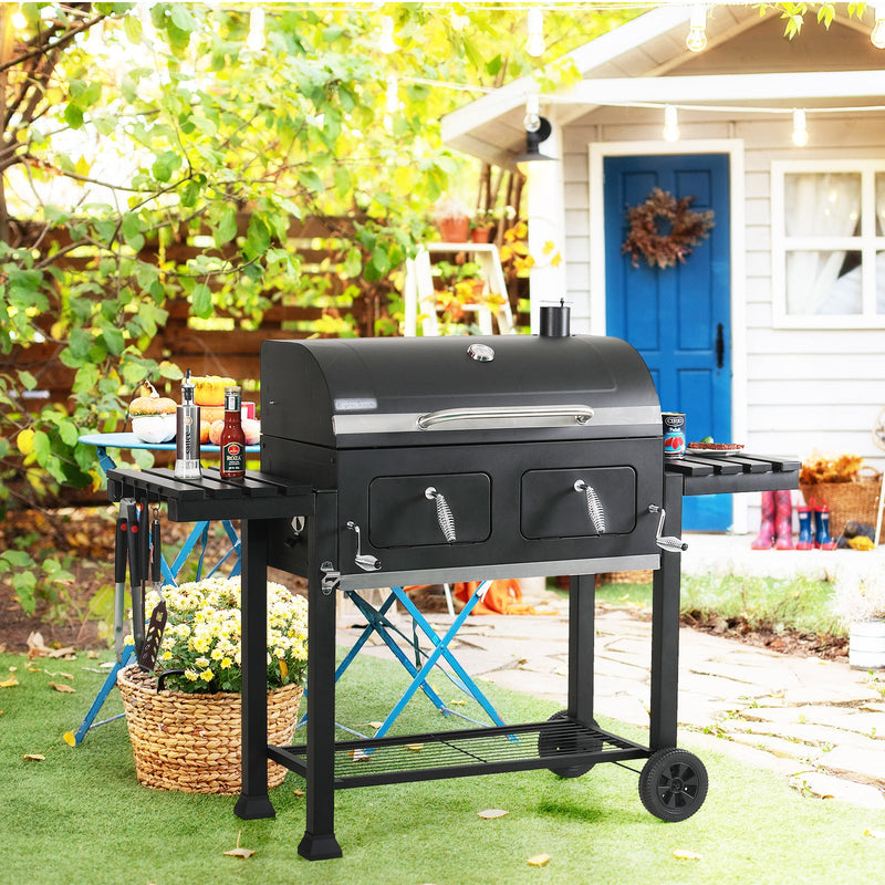 Captiva Designs 17 Portable Outdoor 2-In-1 Charcoal Grill & Water Smo