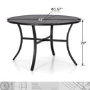 Phi Villa 5-Pcs Patio Dining Set 4 Textilene Fixed Chairs & Table