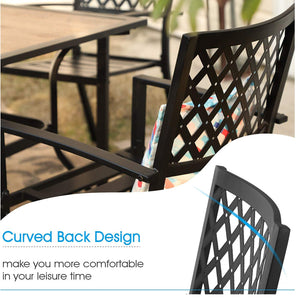 7/ 9-Piece Patio Dining Sets with Extendable Table and Stackable Chairs PHI VILLA