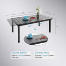 PHI VILLA 7 piece/ 9 piece Patio Dining Set With Folding Aluminum & Textilene Chairs and Extendable Steel Table