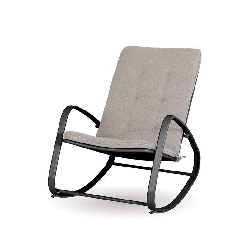 PHI VILLA Patio 1 Piece Rocking Chair Padded Steel Rocker Chair