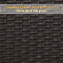 PHI VILLA 7-Piece Outdoor Dining Set with 6 Rattan Chairs & Acacia Wooden Table