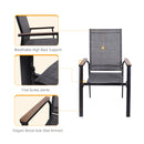 PHI VILLA 7-Piece Outdoor Dining Set with Rectangle Steel Table & 6 Textilene Dining Chairs