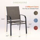 PHI VILLA Patio Textilene Fixed Dining Chairs