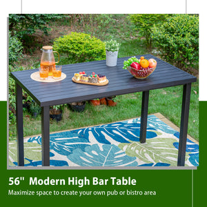 Phi Villa 56" Pub Rectangular Steel Bar High Table