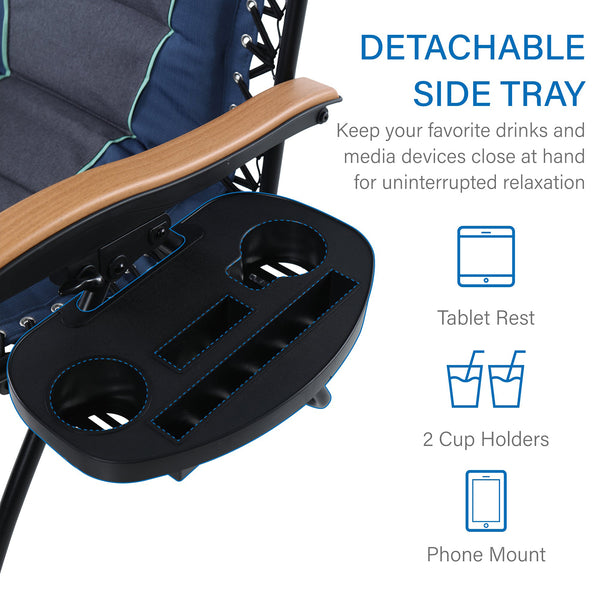 Oversize Padded Adjustable Zero Gravity Chair with Cup Holder