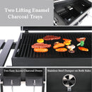 Outdoor Charcoal Grill Double-door with Liftable Charcoal Trays-Captiva Designs