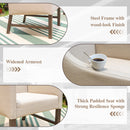 PHI VILLA Patio Textilene Fabric Padded Fixed Dining Chairs, Set of 2