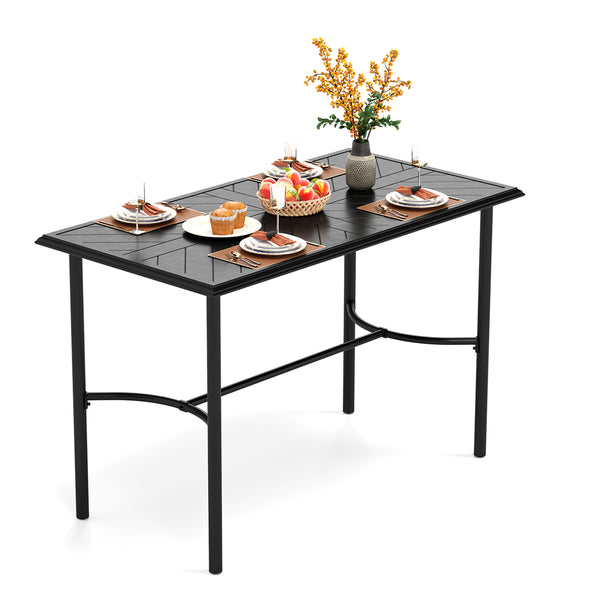 PHI VILLA Patio Large Height Metal Bar Table for 4-6 People