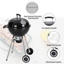 Portable Kettle Enamel Charcoal Grill Outdoor BBQ Black Grill-Captiva Designs