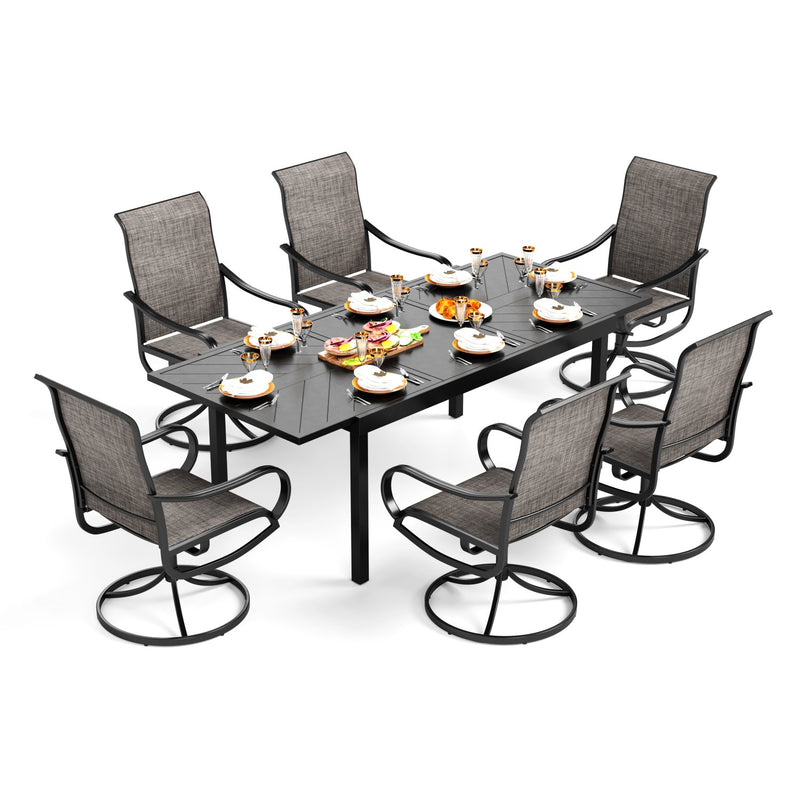 7/9-Piece Outdoor Dining Set with Extendable Table for Multiple Uses PHI VILLA