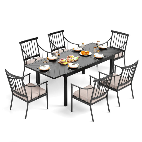 Linea 7 / 9-Pcs Dining Set with Adjustable Table