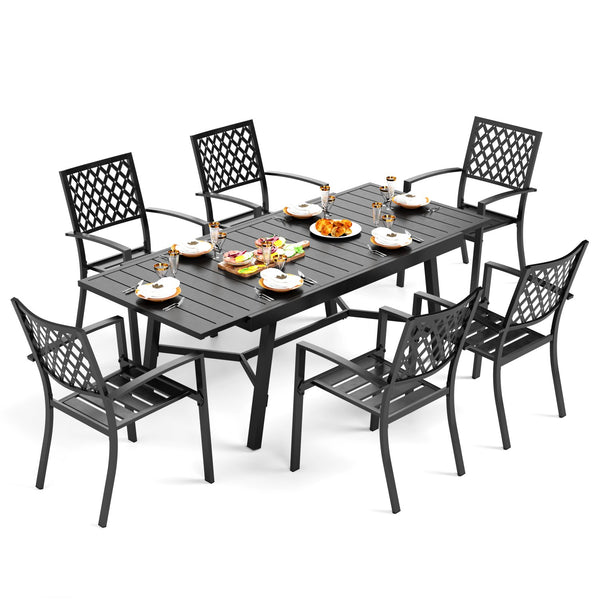 Diamond 7 / 9-Piece Outdoor Dining Sets Extendable Table and Stackable Chairs