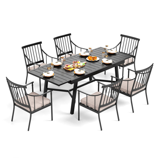 Linea 7 / 9-Pcs Dining Set with Adjustable Table
