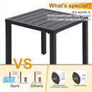 PHI VILLA Black Small Metal Square Side Coffee Bistro Table