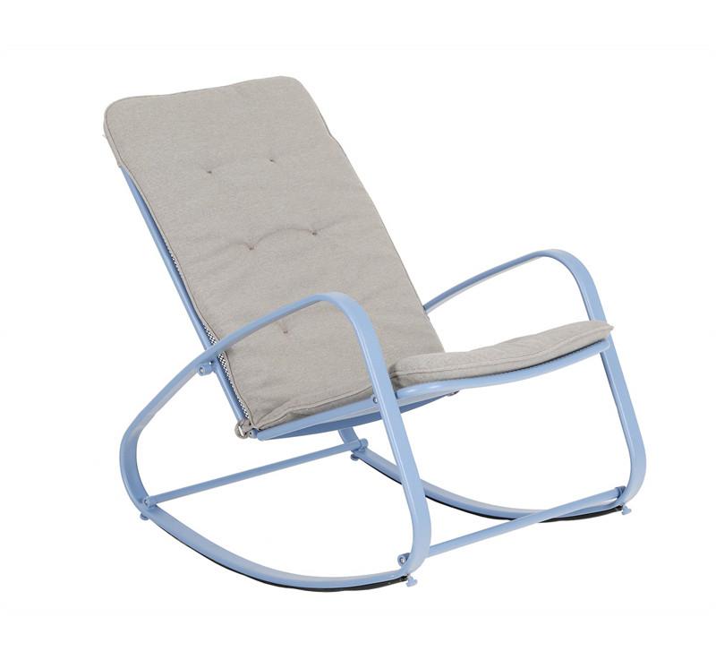 PHI VILLA Patio 1 Piece Rocking Chair Padded Steel Rocker Chair