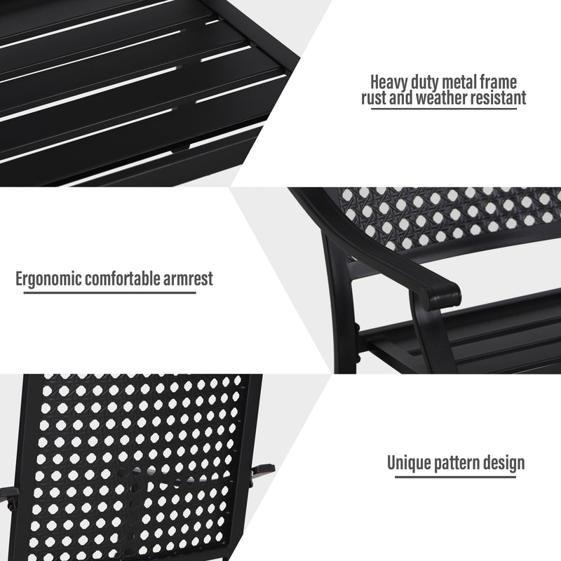Phi Villa 7-Piece / 9-Piece Patio Dining Set Fixed Stackable Chairs & Extendable Table