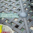 PHI VILLA 59" Patio Dining Table Cast Aluminum Golden Bronze with 1.97" Umbrella Hole