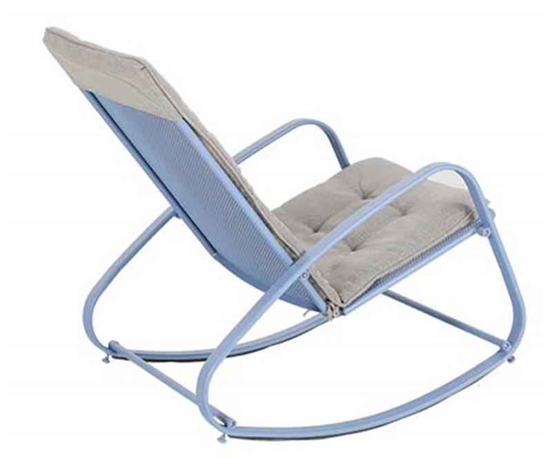 PHI VILLA Patio 1 Piece Rocking Chair Padded Steel Rocker Chair