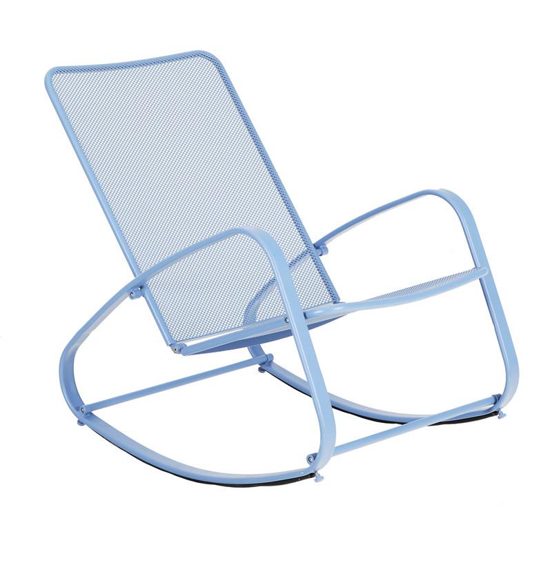 PHI VILLA Patio 1 Piece Rocking Chair Padded Steel Rocker Chair