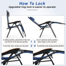 Phi Villa Patio Padded Oversize Recliner Zero Gravity Chair with Cup Holder