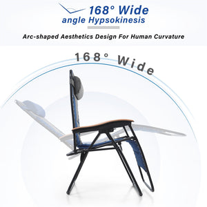 Patio Padded Oversize Recliner Zero Gravity Chair with Cup Holder