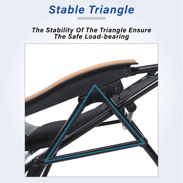 Patio Padded Oversize Recliner Zero Gravity Chair with Cup Holder