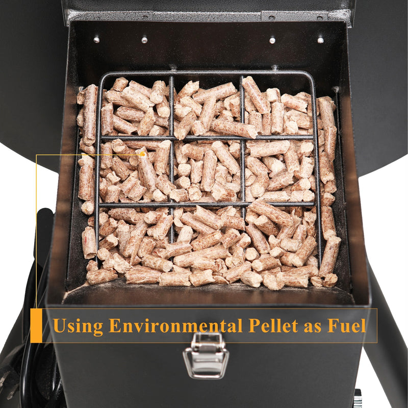 Captiva Designs Patio Wood Pellet Grill Smoker With Auto Temperature Controls
