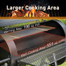 2-In-1 Charcoal Smoker Grill with Offset Box-Captiva Designs