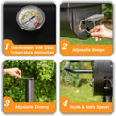 2-In-1 Charcoal Smoker Grill with Offset Box-Captiva Designs