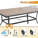 PHI VILLA 7-Piece Outdoor Dining Set with Rectangle Steel Table & 6 Textilene Dining Chairs