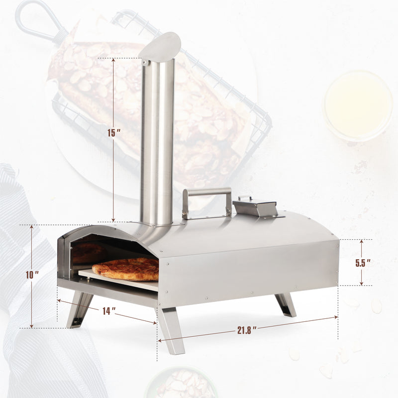 Captiva Designs Portable Wooden Pellet Stainless Steel Pizza Oven