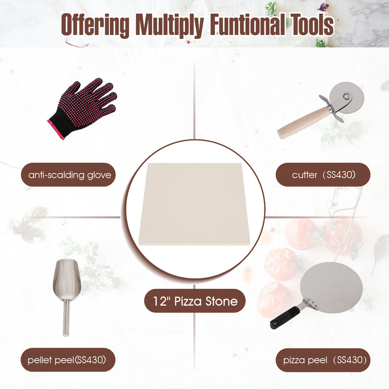 Captiva Designs Portable Wooden Pellet Stainless Steel Pizza Oven