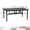 PHI VILLA 7-Piece Outdoor Dining Set with Rectangle Steel Table & 6 Textilene Dining Chairs