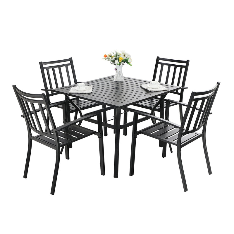 Classic 5-Piece Outdoor Dining Set for Garden Backyard PHI VILLA