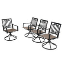 PHI VILLA Patio Outdoor Swivel Steel Dining Chair