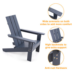 Outdoor High Back Wooden Lounge Adirondack Chair