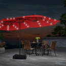 PHI VILLA 15ft 11-Color Double-Sided Patio Extra Large Umbrella With LED Lights