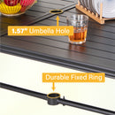 PHI VILLA 7-Piece Patio Dining Set 6 Stackable Chairs and Rectangle Table