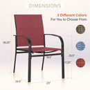 PHI VILLA Patio Textilene Fixed Dining Chairs