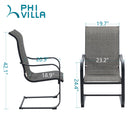 PHI VILLA 7-Piece/9-Piece Outdoor Dining Set with Adjustable Table & C-Spring Textilene Patio Chairs Steel