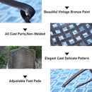 PHI VILLA 7-Piece Outdoor Dining Set With  Cast Aluminum Golden Bronze Chairs And Rectangle Table