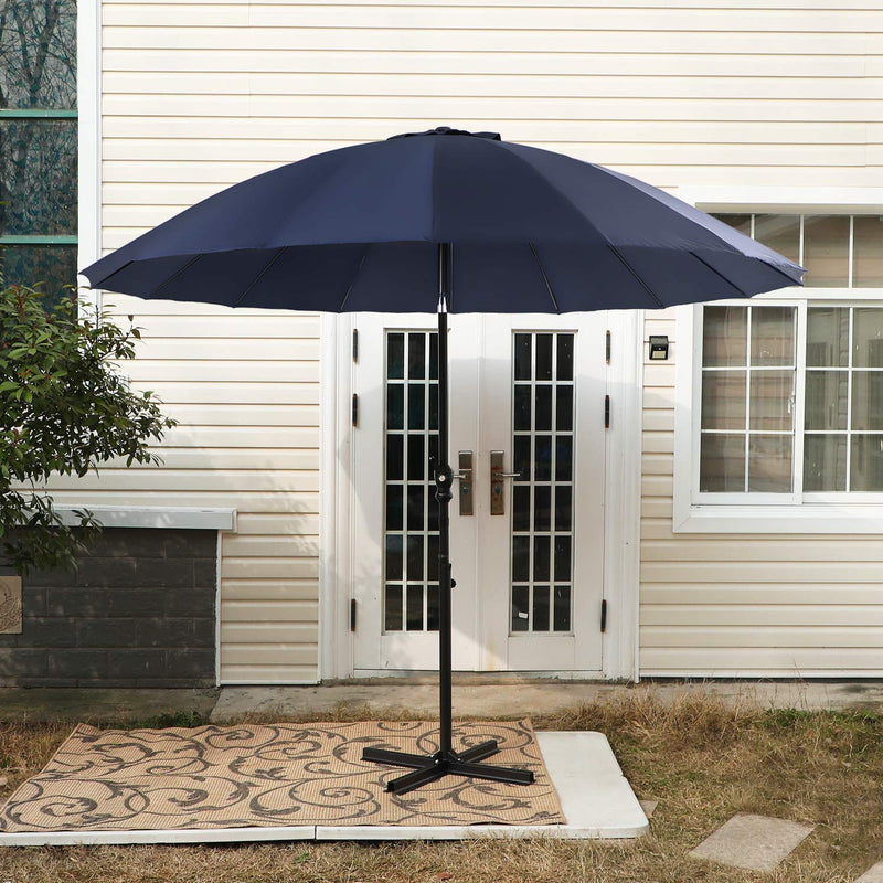 Phi Villa 10ft 16 Fiberglass Ribs Patio Umbrella with Push Button Tilt & Crank